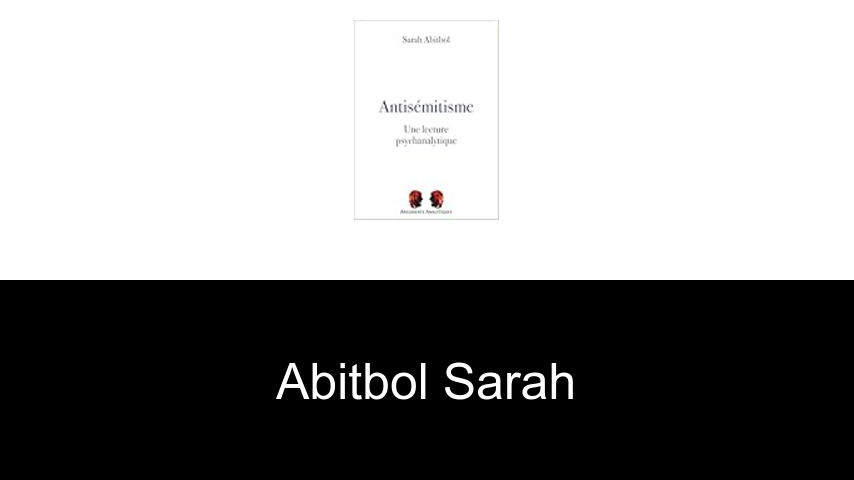 livres de Abitbol Sarah
