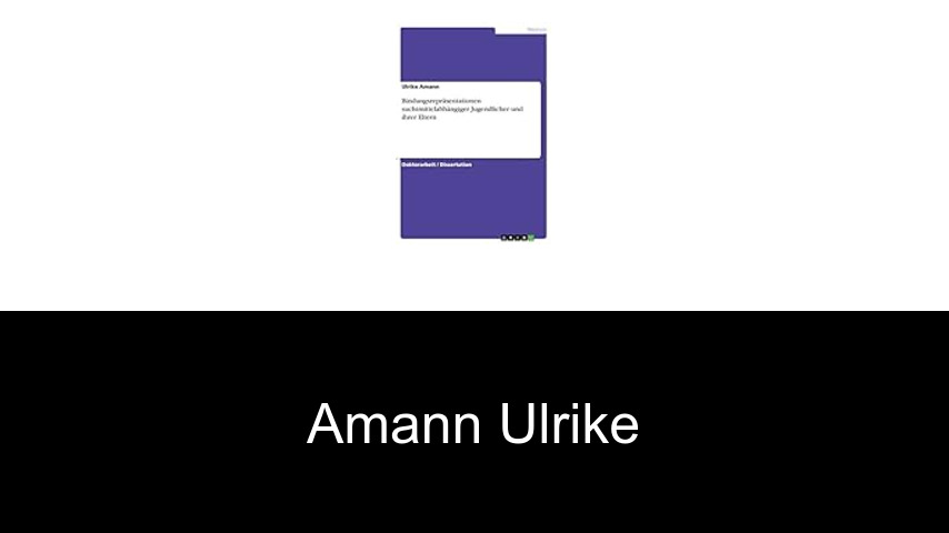 livres de Amann Ulrike