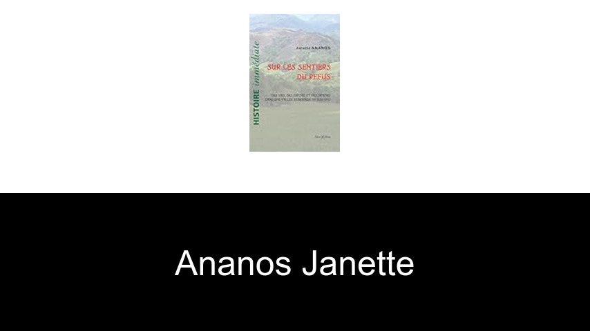 livres de Ananos Janette