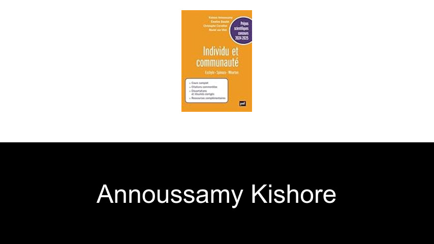 livres de Annoussamy Kishore