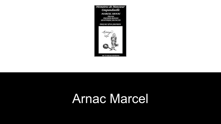 livres de Arnac Marcel