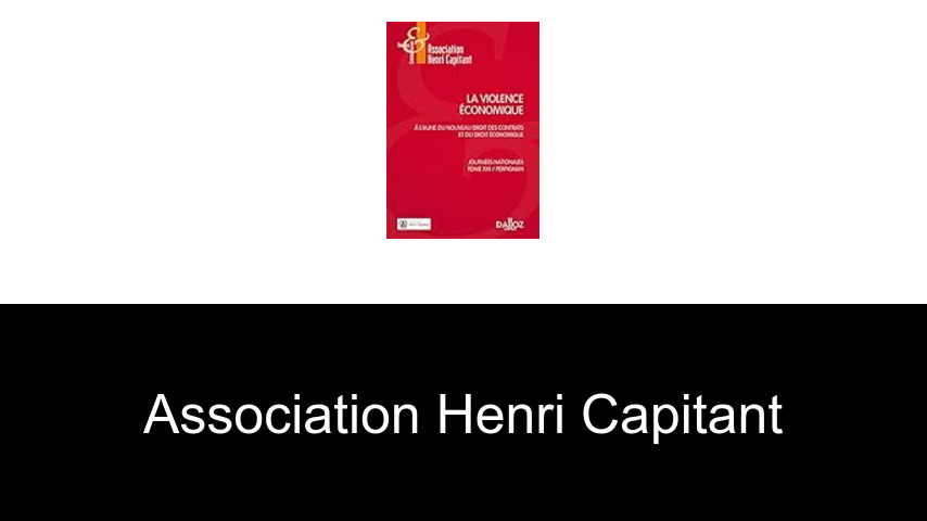 livres de Association Henri Capitant