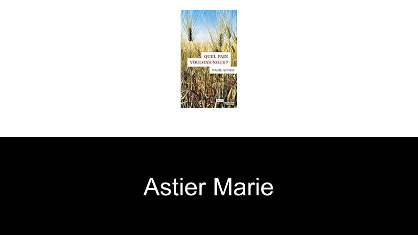 livres de Astier Marie