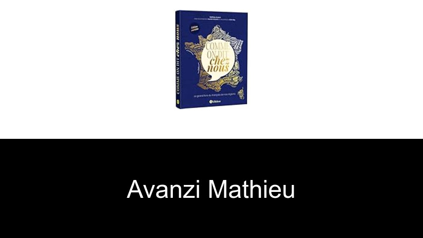 livres de Avanzi Mathieu