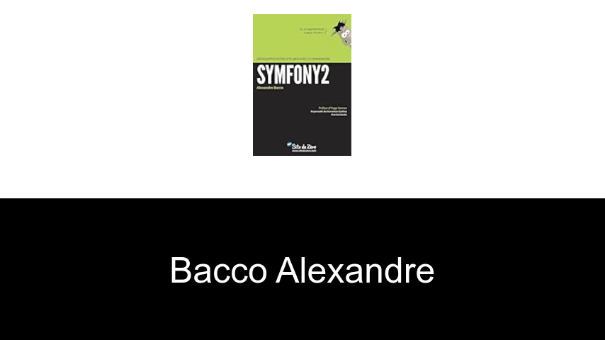 livres de Bacco Alexandre