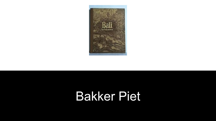livres de Bakker Piet