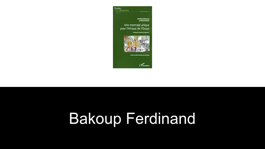 livres de Bakoup Ferdinand