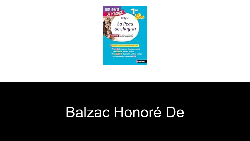 livres de Balzac Honoré de