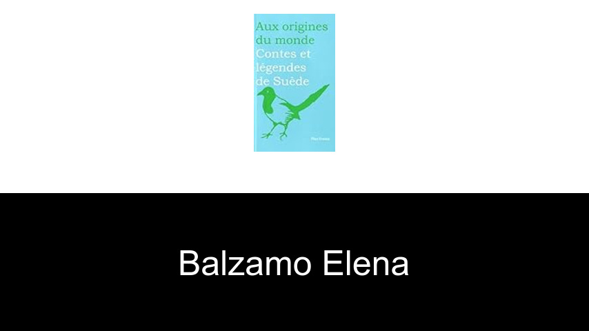 livres de Balzamo Elena
