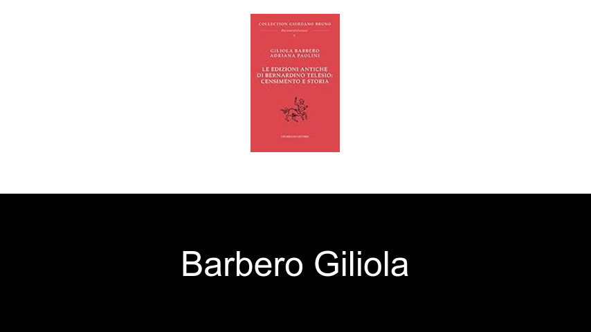 livres de Barbero Giliola