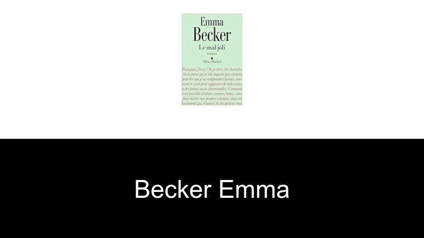 livres de Becker Emma