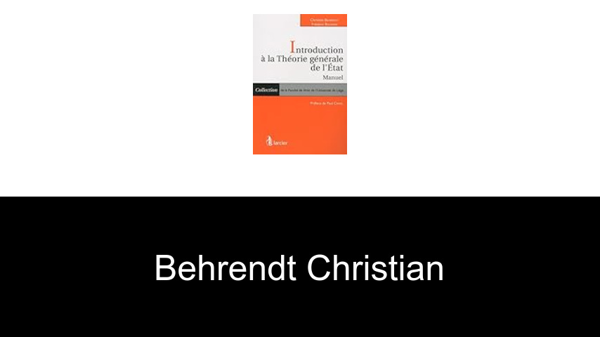 livres de Behrendt Christian