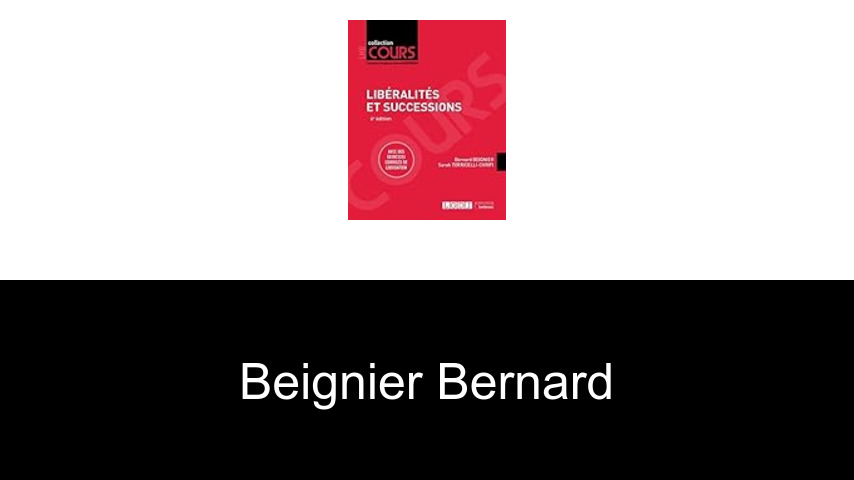 livres de Beignier Bernard