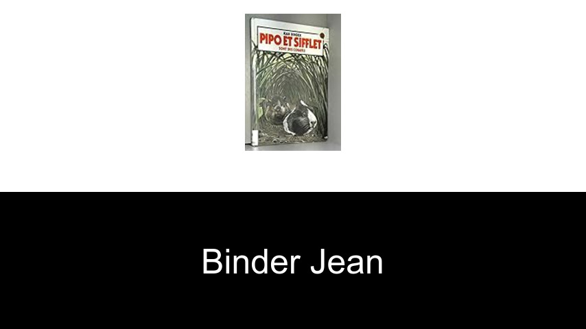 livres de BINDER JEAN