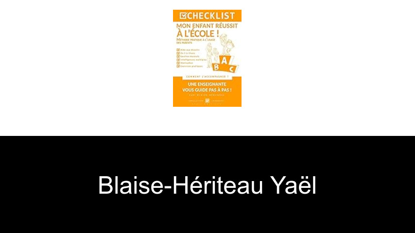 livres de Blaise-Hériteau Yaël