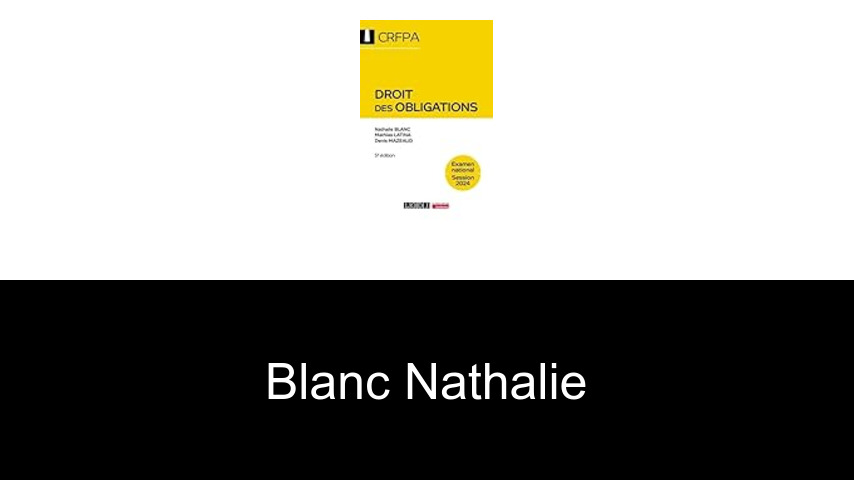 livres de Blanc Nathalie