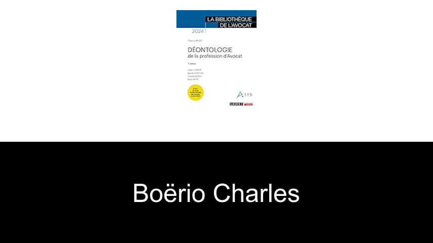 livres de Boërio Charles