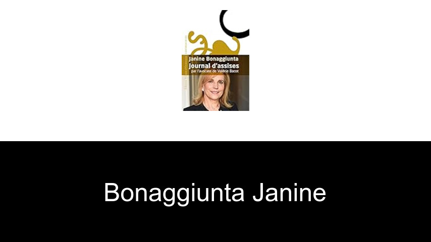 livres de Bonaggiunta Janine