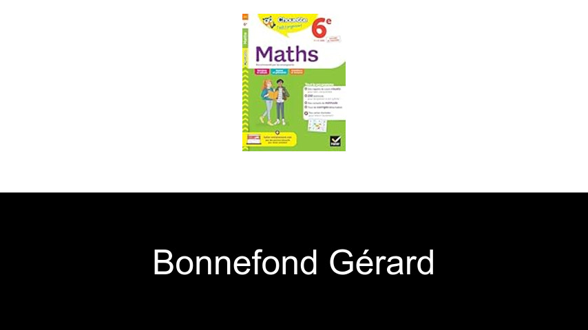 livres de Bonnefond Gérard