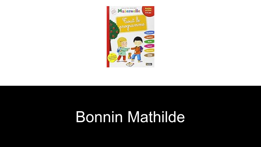 livres de Bonnin Mathilde