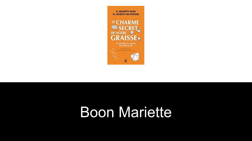 livres de Boon Mariette