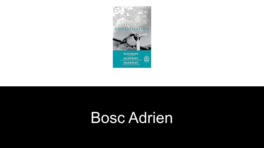 livres de Bosc Adrien