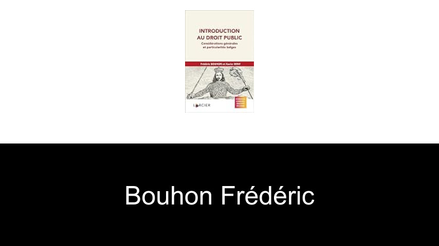 livres de Bouhon Frédéric