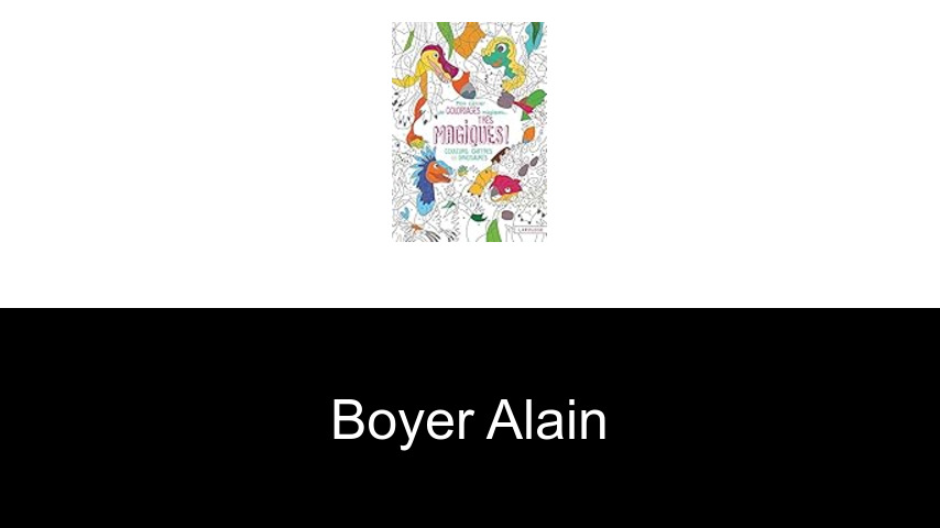 livres de Boyer Alain