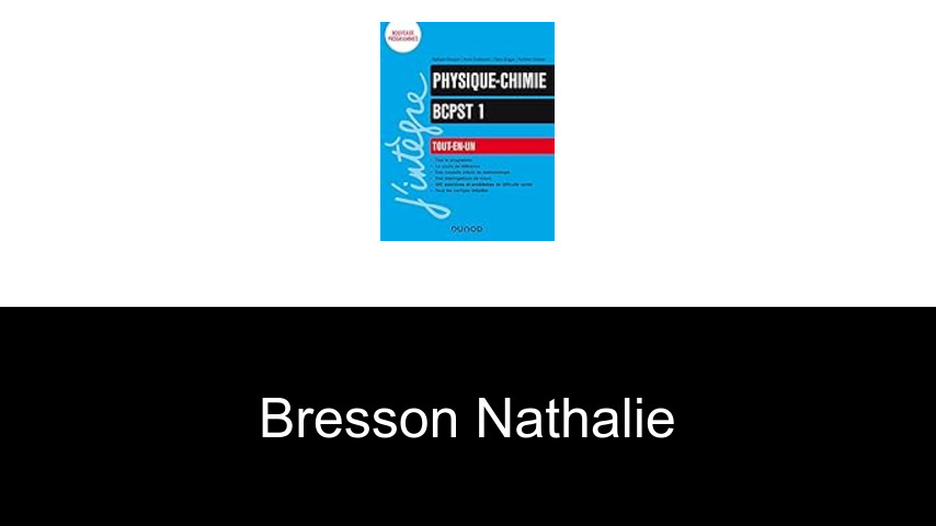 livres de Bresson Nathalie