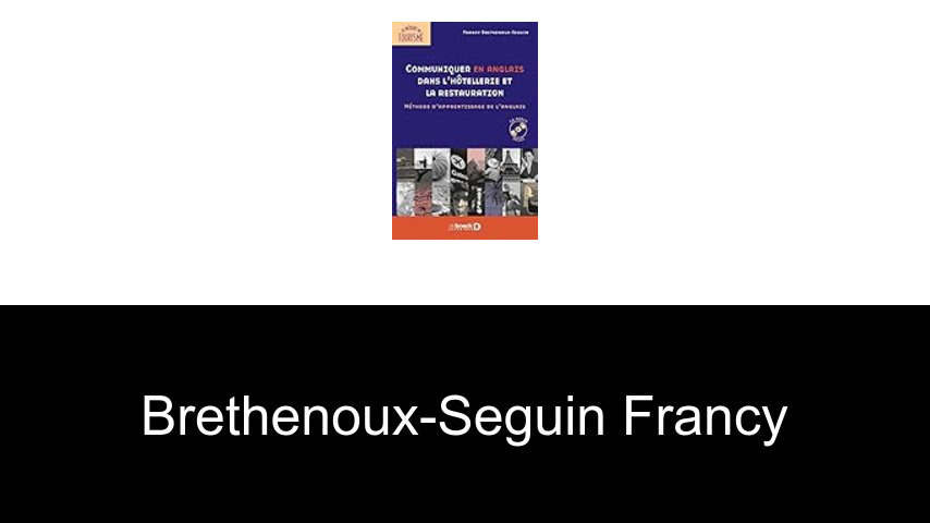 livres de Brethenoux-Seguin Francy