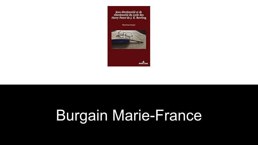 livres de Burgain Marie-France