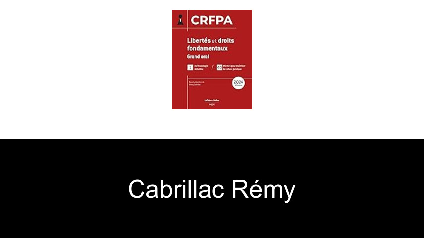 livres de Cabrillac Rémy