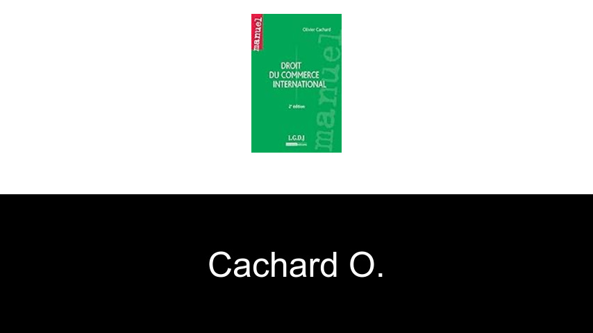 livres de Cachard O.