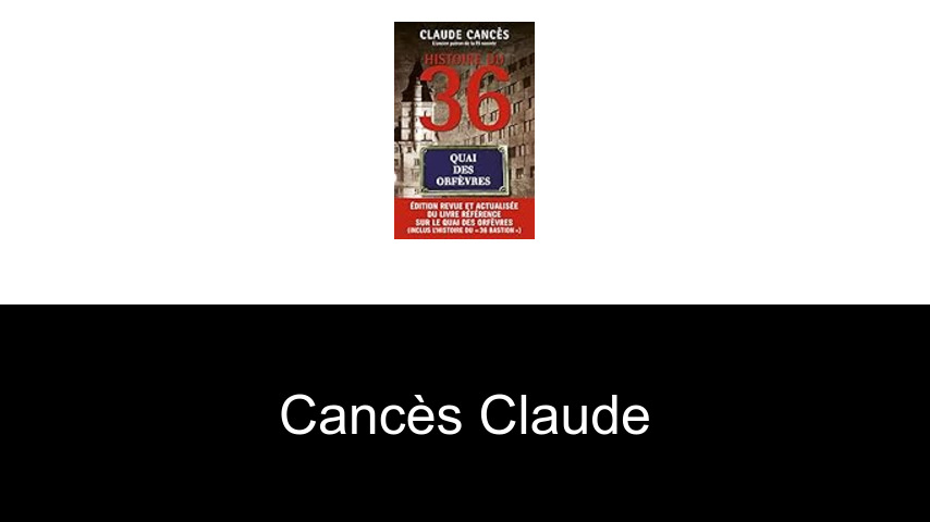 livres de Cancès Claude