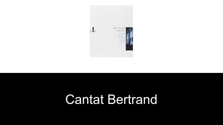 livres de Cantat Bertrand