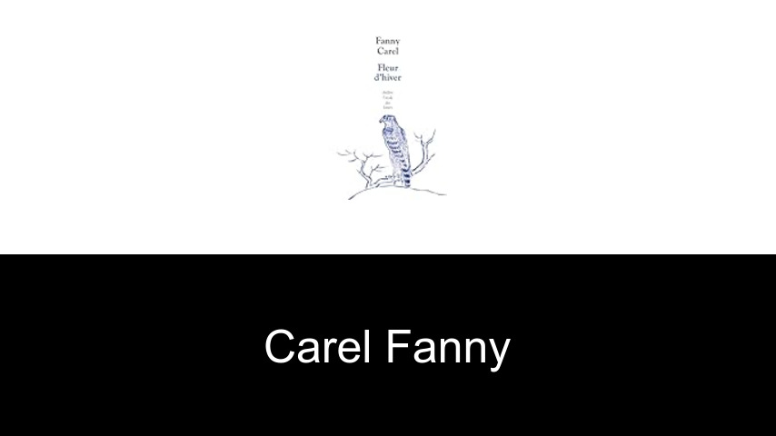 livres de Carel Fanny
