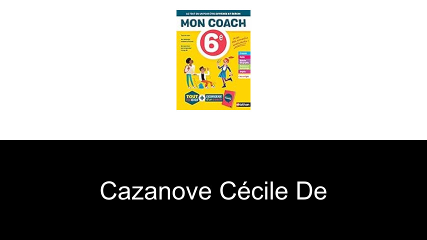 livres de Cazanove Cécile de