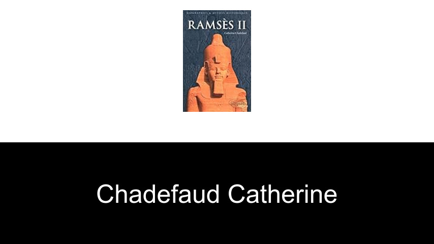 livres de Chadefaud Catherine