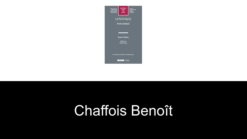 livres de Chaffois Benoît