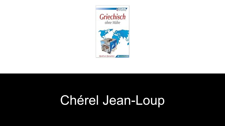 livres de Chérel Jean-Loup