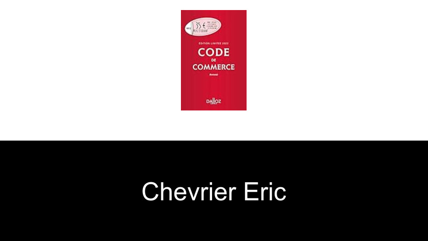 livres de Chevrier Eric