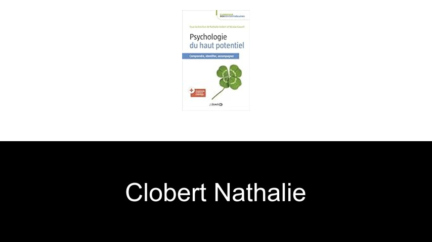 livres de Clobert Nathalie
