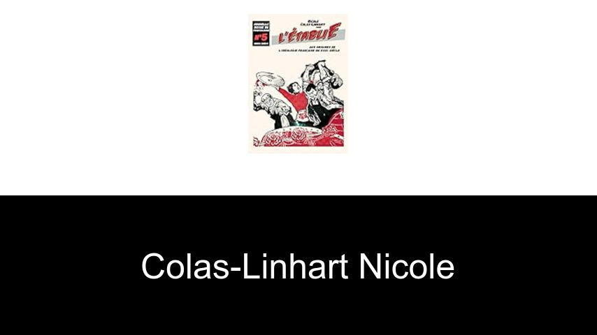 livres de Colas-Linhart Nicole