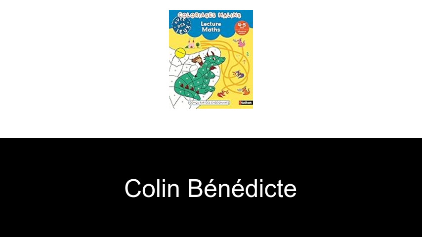 livres de Colin Bénédicte