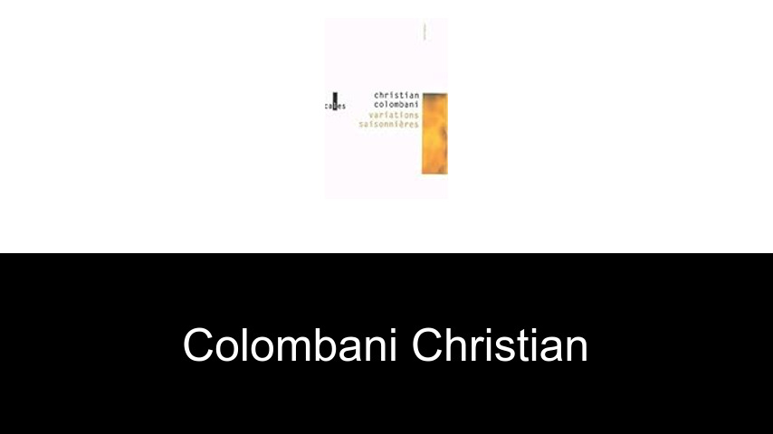 livres de Colombani Christian