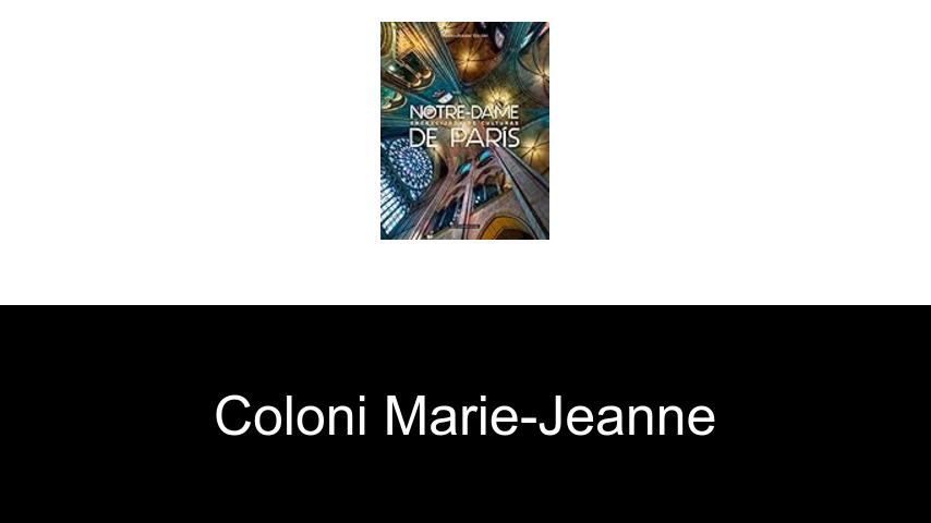livres de COLONI Marie-Jeanne
