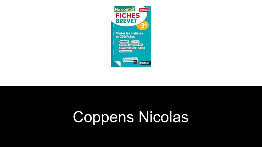 livres de Coppens Nicolas
