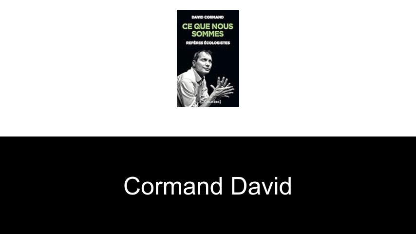 livres de Cormand David