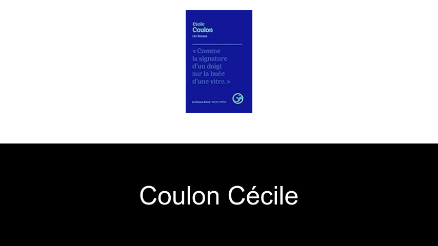 livres de Coulon Cécile
