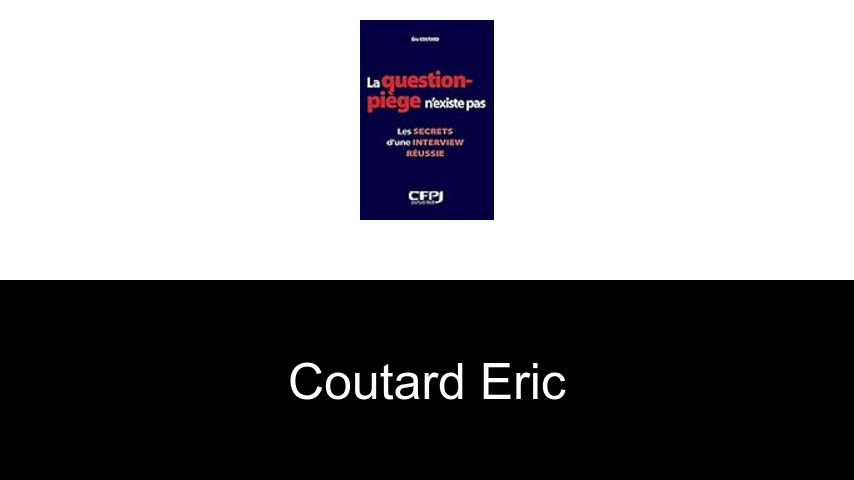 livres de Coutard Eric